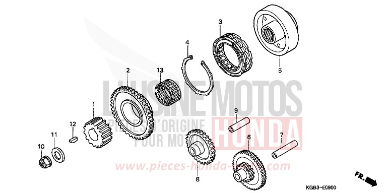 ANLASSERKUPPLUNG von Shadow VT125C MUTE BLACK METALLIC (NH359) von 1999